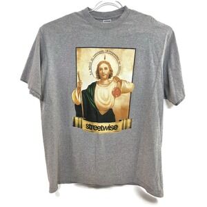 Streetwise Shirt Mens 2XL Gray Jesus Saint Graphic Streetwear Los Angeles